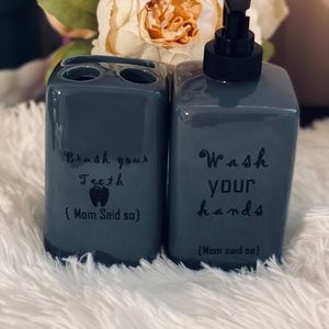 toothpaste/toothbrushes holder and soap dispenser